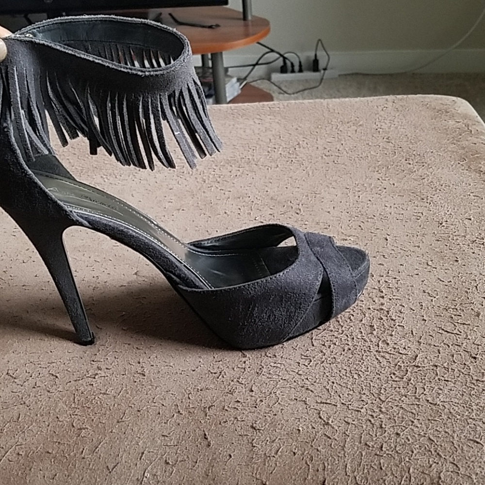 COPY - Anne Michelle Suede fringe stilletos